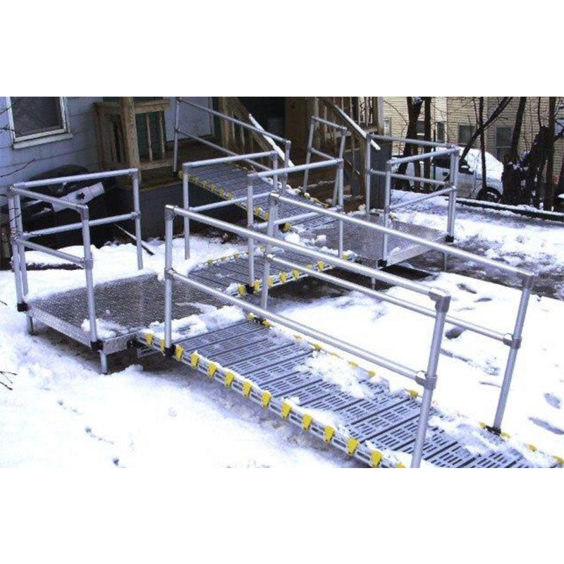 Roll-A-Ramp Anodized Aluminum Handrails with Straight Ends