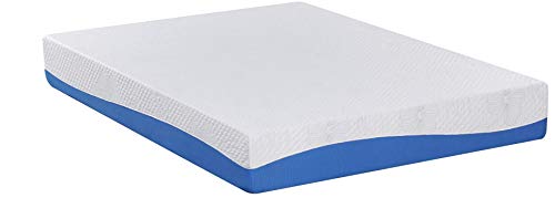 Olee Sleep Aquarius 10-Inch Memory Foam Mattress in Blue, Queen