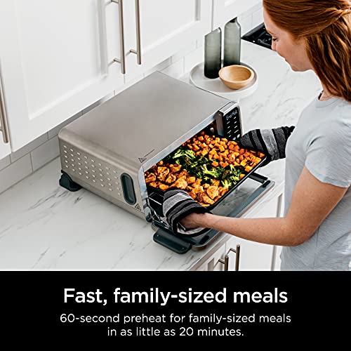 Ninja SP201 Foodi 8-in-1 Digital Air Fry Oven Pro, Countertop Oven, Broil, Dehydrate, 1800-watts, Stainless Steel