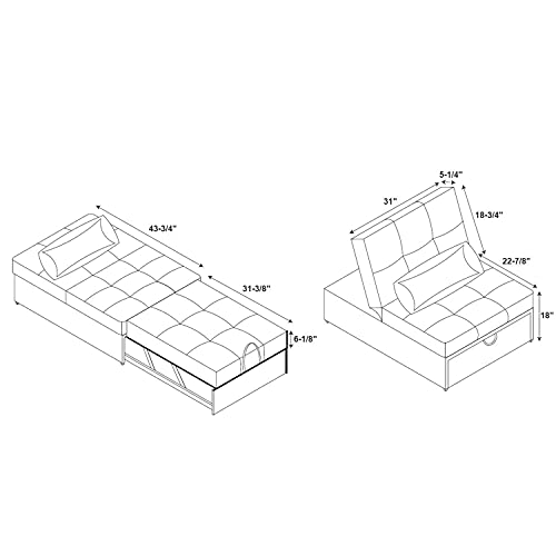 Powell Teal Adjustable Sofa Bed Marnie Chair