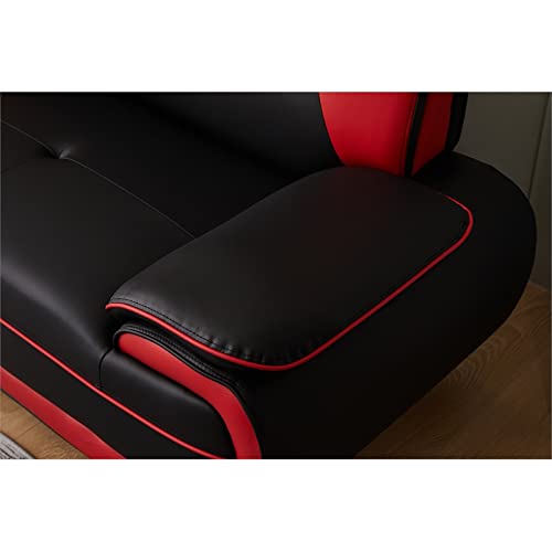 Kingway Furniture Lilian Faux Leather Livingroom Sofa in BlackRed