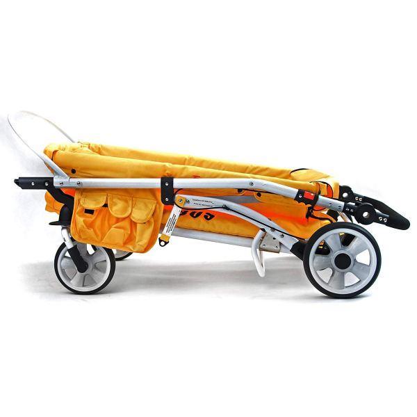 WonderFold MJ06 Multi-Purpose Folding Kids School Bus Quad Stroller Wagon OPEN BOX