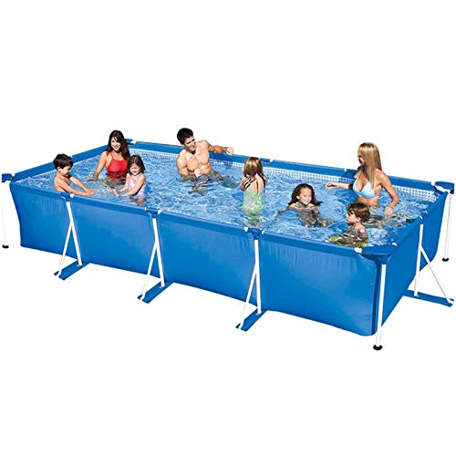 JYYYBD Above Ground Rectangular Swimming Pool, Family Kids Adults Swimming Pool, Summer Outdoor Backyard Metal Frame Pool,220x150x60cm