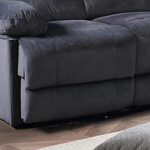 AC Pacific Kevin Contemporary Upholstered Recliner Seat with Gentle Lower Lumbar Massage, Sofa, Lead Grey