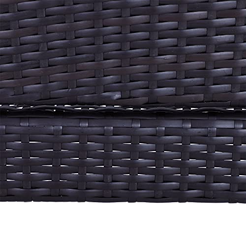 Outsunny Rattan Wicker Bar Set for 3 PCS with Ice Buckets, Patio Furniture with 1 Bar Table and 2 Bar Stools for Poolside, Backyard, Porches