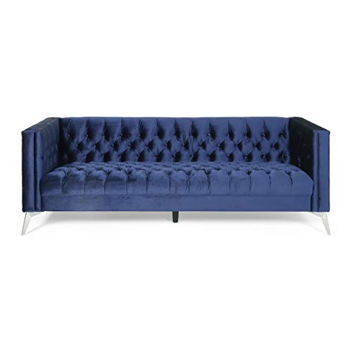 Christopher Knight Home Hillel Sofas, Midnight Blue, Silver