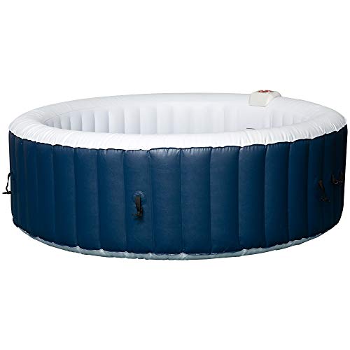 Outsunny 4-6 Person Inflatable Portable Hot Tub Outdoor Round Heated Spa with 130 Jets, Cover, Filter Cartridges, Blue