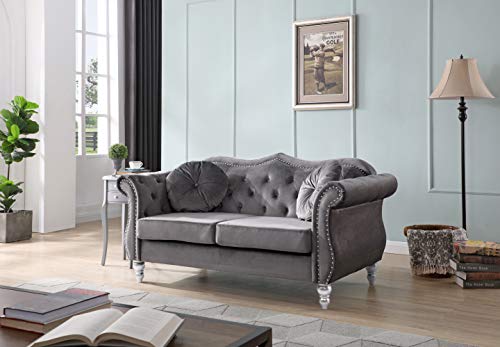 Glory Furniture Hollywood Loveseat Love Seats, Dark Gray