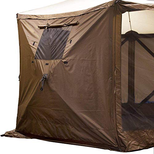 CLAM Quick-Set Traveler 6' x 6' Portable Pop-Up Outdoor Camping Gazebo Screen Tent Canopy Shelter and Carry Bag with 3 Wind and Sun Panels Accessory