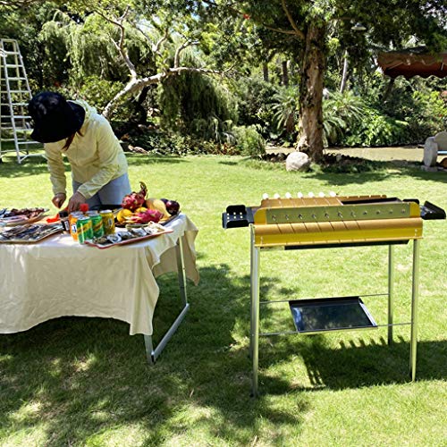 QIAOLI Folded Portable Charcoal BBQ Grill,Outdoor Barbecue Camping Stainless Steel Foldable Outdoor Grill for Home Ourdoor Travel Use