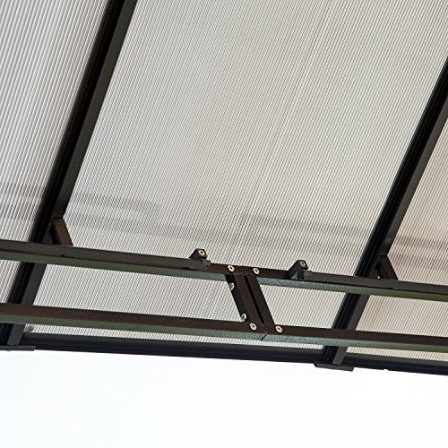 Outsunny 10' x 12' Outdoor Steel Frame Patio Gazebo with Twin-Wall Polycarbonate Hardtop Roof and Removable Curtains