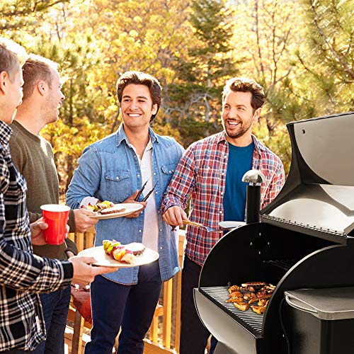 Yardom 7 in 1 Wood Fired Pellet Grill and Smoker,795 sq. in.,Hopper Quick-Clear with Digital Controls,Temp Probe,Cover