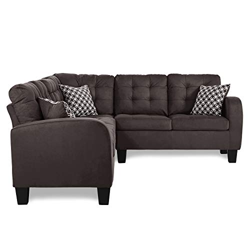 Lexicon Westville Tufted Fabric 2-Piece Reversible Sectional Sofa, 84