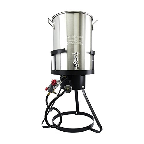 CHARD TFPD30A, Aluminum Fryer Pack with Spigot, Silver Cast Iron, 30 quart