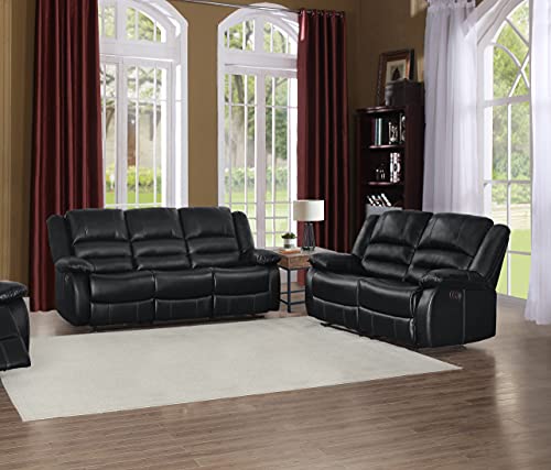 Lexicon Azrael Faux Leather Double Manual Reclining Sofa, 82