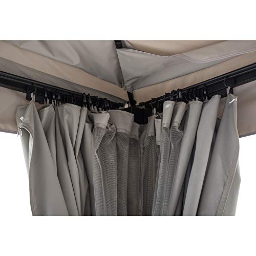 Sunjoy Pindar 11 x 13 ft. Steel Gazebo with 2-Tier Hip Roof, Gray