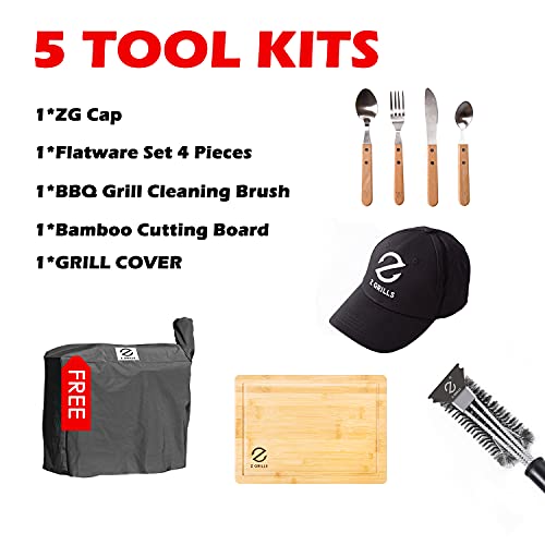 Z GRILLS Pellet Grill (ZPG-700D-Bonus#2)-Grill Cover, Stainless steal Tool sets, Grill Brush,ZGRILLS Aprons,Bucket Liners