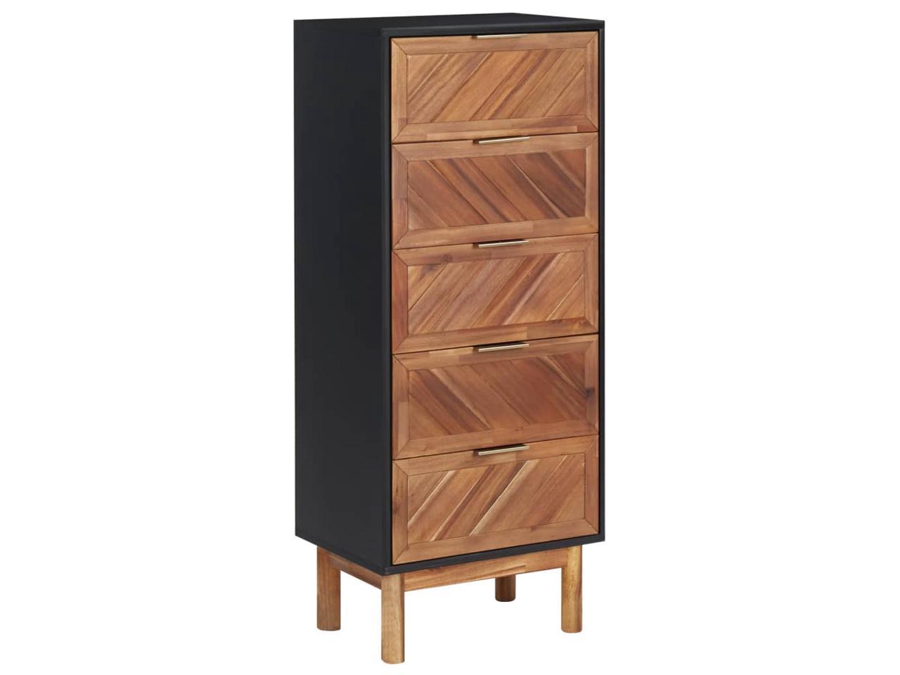 vidaXL Solid Acacia Wood Sideboard MDF Side Storage Wooden Cabinet Buffet