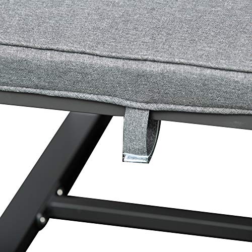 Outsunny 9 Piece Outdoor Patio Dining Set Furniture Set with 4 Chairs, 4 Ottomans, & Glass Table with Cushions & Aluminum Frame