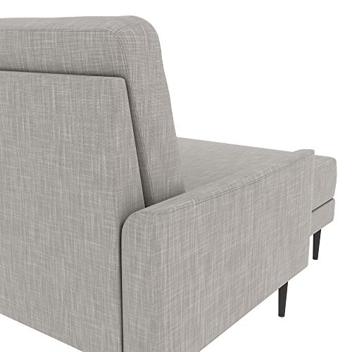 CosmoLiving by Cosmopolitan Francis Upholstered Sofa Sectional, Light Gray