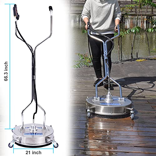MUTURQ 21 Inch Pressure Washer Surface Cleaner, Commercial Stainless Steel House & Wand, Fit Max 4500 PSI Gas Power Washer