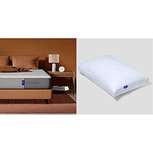 Casper Sleep Element Mattress, Twin & Pillow for Sleeping, Standard, White