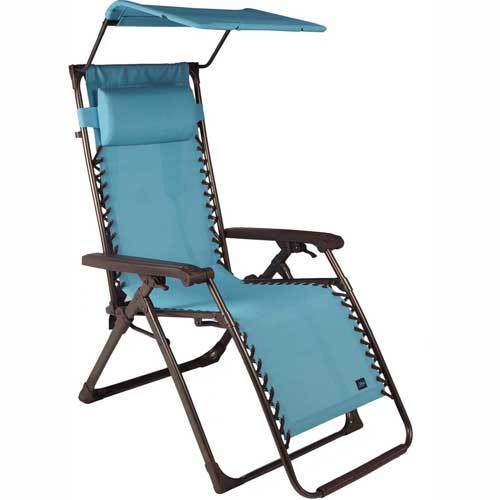 Bliss Aluminum Backpack Gravity Free Recliner, Light Blue