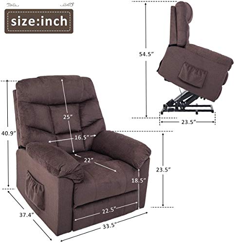 Lift Chairs for Elderly - Lift Chairs Recliners Lift Chairs Electric Recliner Chairs with Remote Control Soft Fabric Lounge