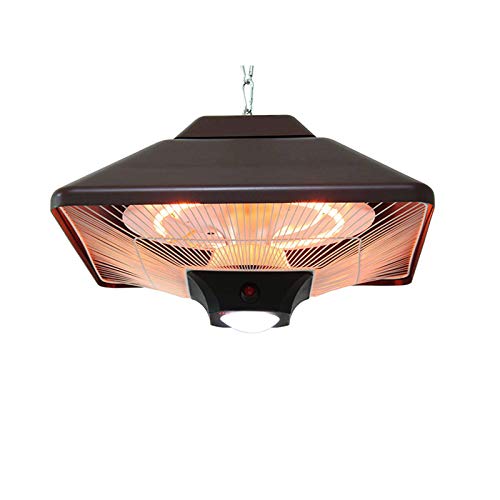 Electric Patio Heater with Remote Control, Outdoor Ceiling Mounted Infrared Heater 2100W Space Heaters for Porch Indoor Garage-Black