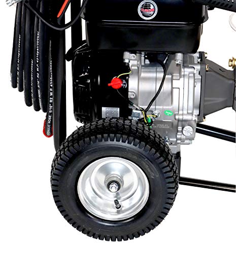 Erie Tools Cold Water High Pressure Power Washer 4.5 GPM 3600 PSI 13 HP Gasoline Engine with Gun Wand Hose and Nozzles