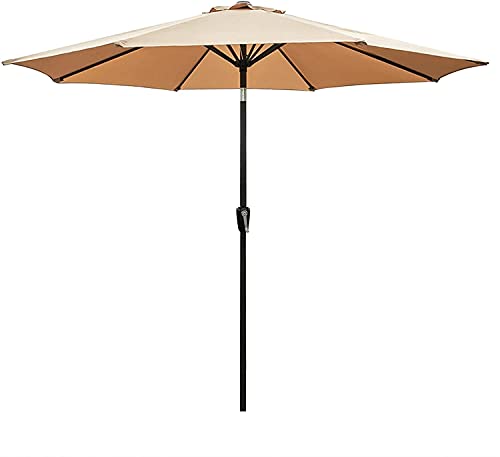 ンリアンに聞-花ラック Outside Umbrella for Patio Patio Umbrella Folding Sunshade Umbrella Patio Outdoor Market Table Umbrella Hand-Cranking Style(Color:Yellow)