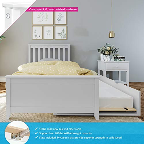 Max & Lily Bed with Trundle, Twin, White