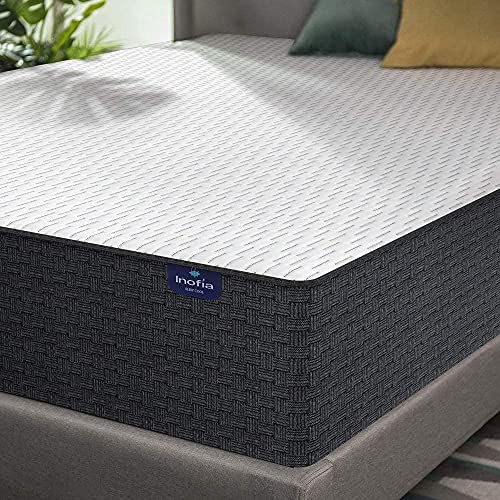 Inofia Queen Size Mattress, 10 Inch Cool Sleep High Resilience Memory Foam Mattress for Pressure Relief, Medium Firm, Supportable & Breathable, in a Box, 100-Night Trial