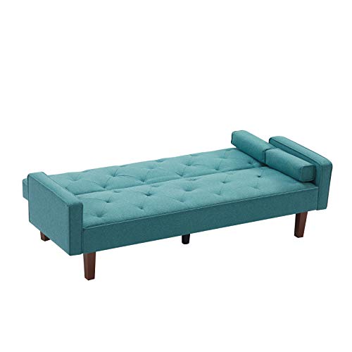 Pumpumly Green Sofa Bed with Square Pillow