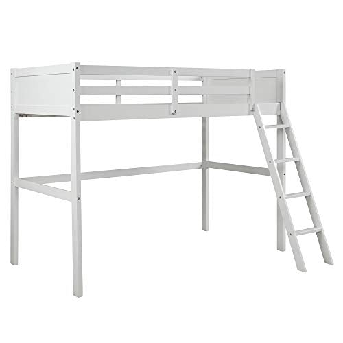 Harper&Bright Designs Twin Over Full bunk beds with Cabinet, Wood Twin Over Full Loft Bed L-Shaped with Ladder, No Box Spring Need (Loft Bed-White, Twin Over Full)