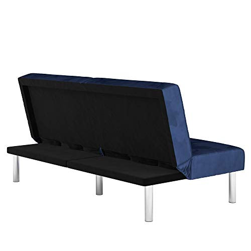 DHP Convertible Sofa Bed and Couch Futon, Blue