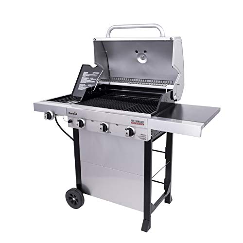 Char-Broil 463370719 Performance TRU-Infrared 3-Burner Cart Style Gas Grill, Stainless Steel & SAFER Replaceable Head Nylon Bristle Grill Brush