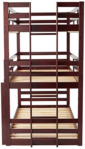 DONCO Kids Triple Bunk Bed, Twin/Twin/Twin, Dark Cappuccino