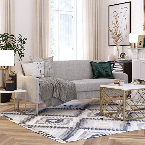 CosmoLiving by Cosmopolitan Virginia Modern Living Room Cushioned Sofa, Light Gray