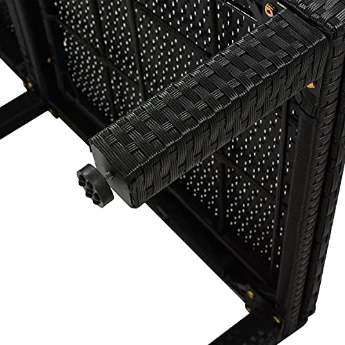 Harper & Bright Designs Single Patio Chaise Longue, All Weather Outdoor PE Rattan Wicker Reclining Lounge Chair Sunbed with Adjustable Backrest for Garden, Lawn, Backyard, Poolside (Beige)