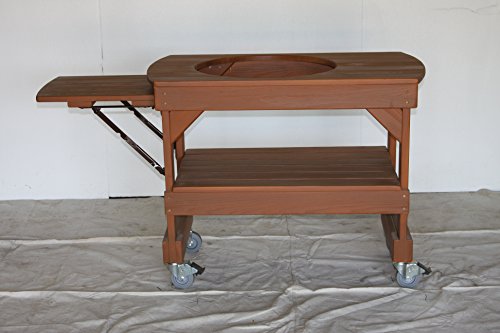J S Designs Shop, LLC Big Green Egg Compact Table for Large BGE with Free Drop Leaf Shelf