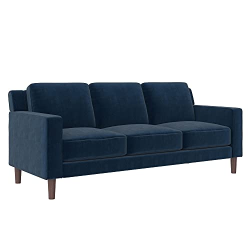 DHP Brynn 3 Seater Sofa, Blue Velvet