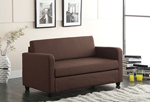 Major-Q Chocolate Fabric Convertible/Adjustable Futon Couch Sofa Bed,