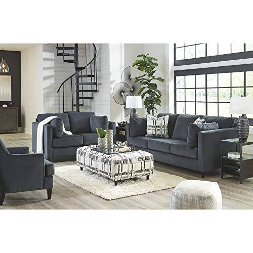 Signature Design by Ashley Kennewick Contemporary Upholstered Sofa with 4 Accent Pillows, Gray