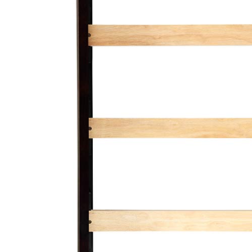 Solid Wood Loft Bed Panel Style Loft Bed, Side Angled Ladder, Harper&Bright Designs Kids Loft Bed with Ladder and Safety Rail for Kids Boys & Girl, Ship from USA Warehouse, Arrive Fast (Espresso)