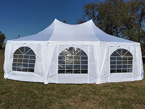DELTA Canopies 29'x21' Decagonal Wedding Party Tent Canopy Gazebo Heavy Duty Water Resistant White