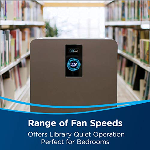 Bissell air400 Professional Air Purifier with HEPA and Carbon Filters for Large Room and Home, Quiet Bedroom Air Cleaner for Allergies, Pets, Dust, Dander, Pollen, Smoke, Hair, Odors, Smart