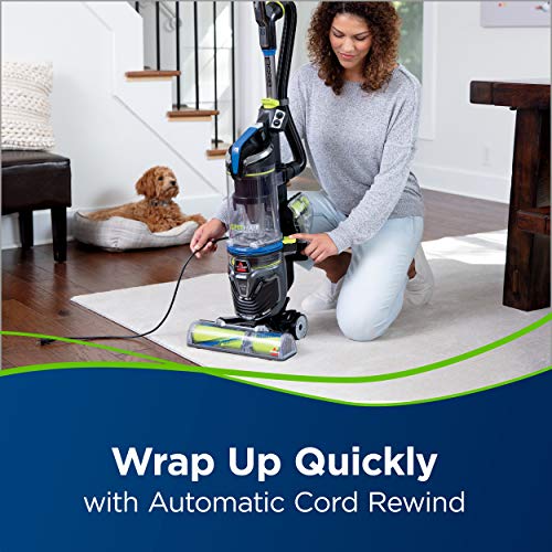 Bissell Pet Hair Eraser Turbo Rewind Upright Vacuum Cleaner, 27909, Blue