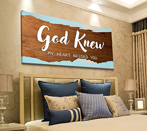 God Knew My Heart Needed You Couples Wall Art 24 x 48 inch