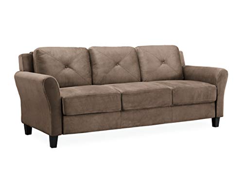 Lifestyle Solutions Harrington Stationary Sofa in Brown Microfiber